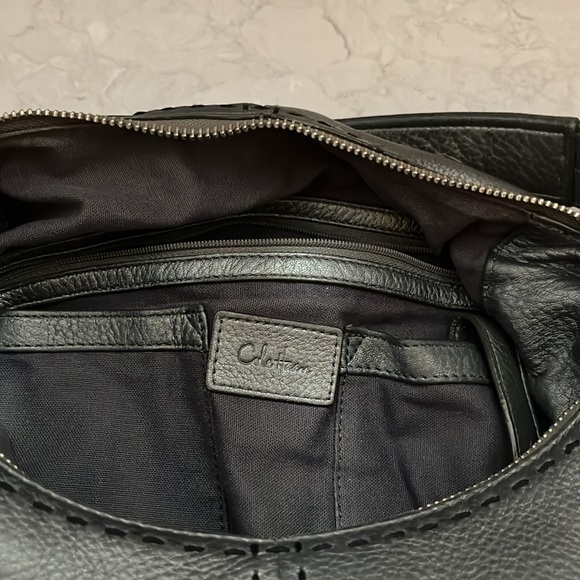 Cole Haan pebbled leather metallic gray Hobo - Picture 9 of 13